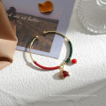 Shangjie OEM Winding open circle bracelet statement elegant gold plated red rope bracelet for gift bracelet